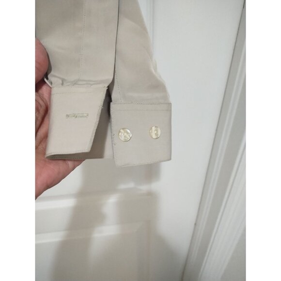 VTG Husky Club Long Slv Button Down Shirt Embroidered Black & Tan M Made in USA - Picture 2 of 6